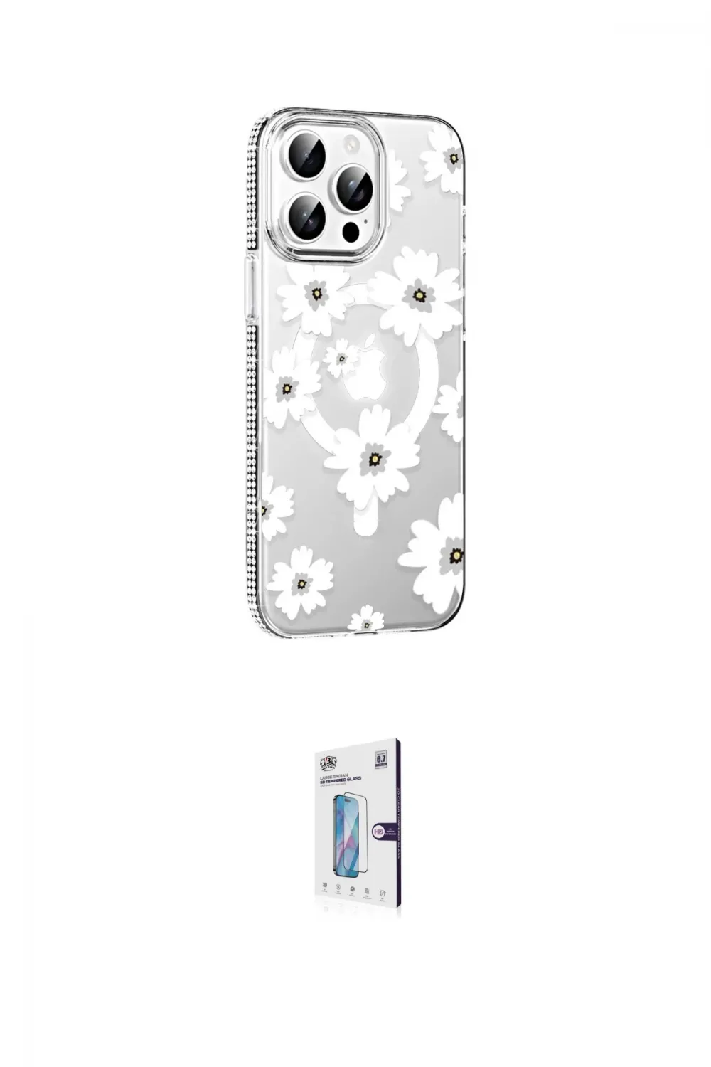 ieg™ iPhone 15 Pro Max Kılıf Yörünge Işık Prime - Siyah Bilvis 0.18mm Plus Cam Ekran Koruyucu