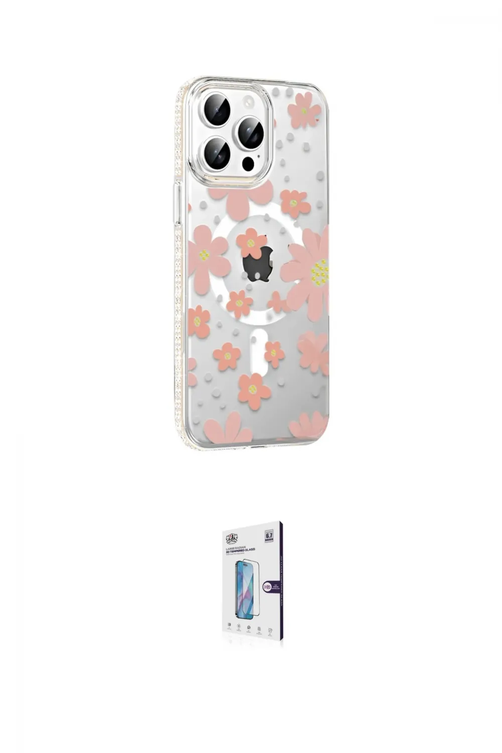 ieg™ iPhone 15 Pro Max Kılıf Yörünge Işık Prime - Siyah Bilvis 0.18mm Plus Cam Ekran Koruyucu