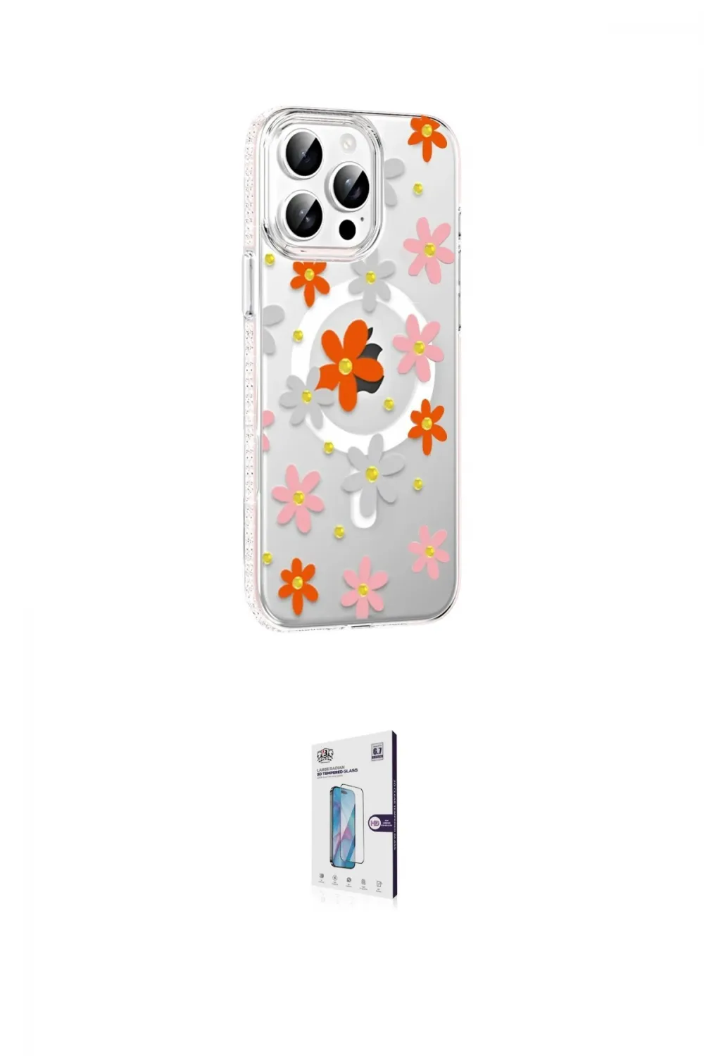 ieg™ iPhone 15 Pro Max Kılıf Yörünge Işık Prime - Siyah Bilvis 0.18mm Plus Cam Ekran Koruyucu