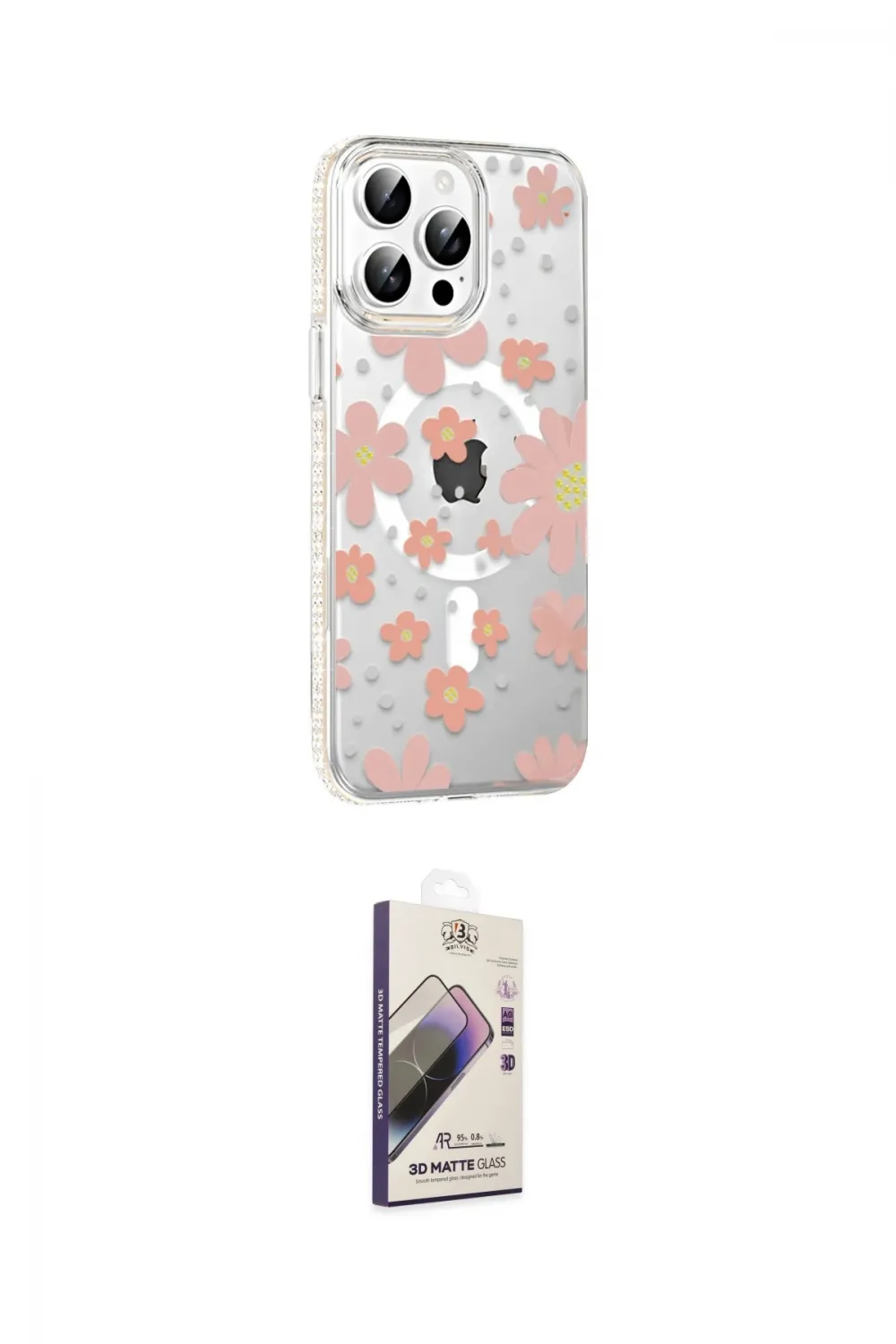 ieg™ iPhone 15 Pro Max Kılıf Yörünge Işık Prime - Siyah Bilvis 3D Mat Cam Ekran Koruyucu