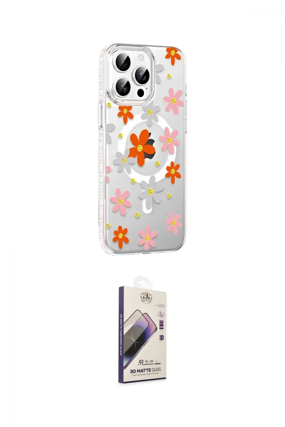 ieg™ iPhone 15 Pro Max Kılıf Yörünge Işık Prime - Siyah Bilvis 3D Mat Cam Ekran Koruyucu