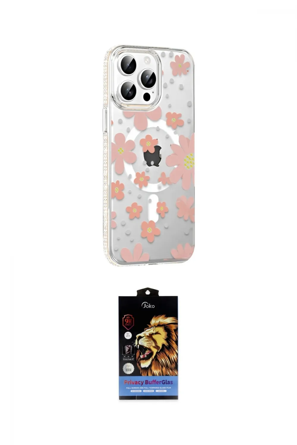 ieg™ iPhone 15 Pro Max Kılıf Yörünge Işık Prime - Siyah Buffer Hayalet Cam Ekran Koruyucu