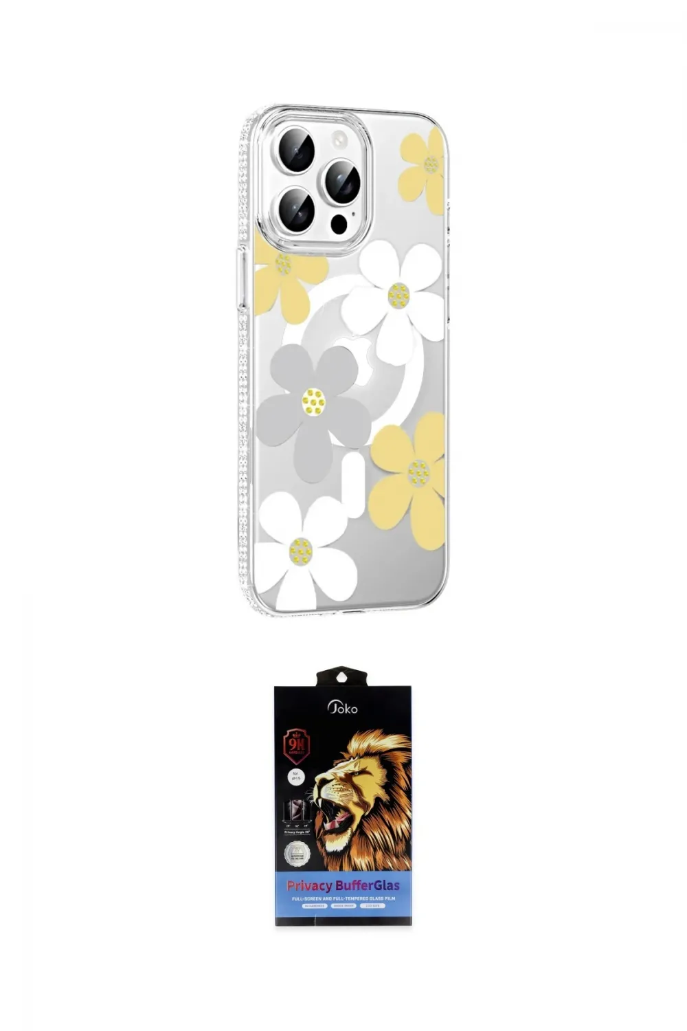 ieg™ iPhone 15 Pro Max Kılıf Yörünge Işık Prime - Siyah Buffer Hayalet Cam Ekran Koruyucu