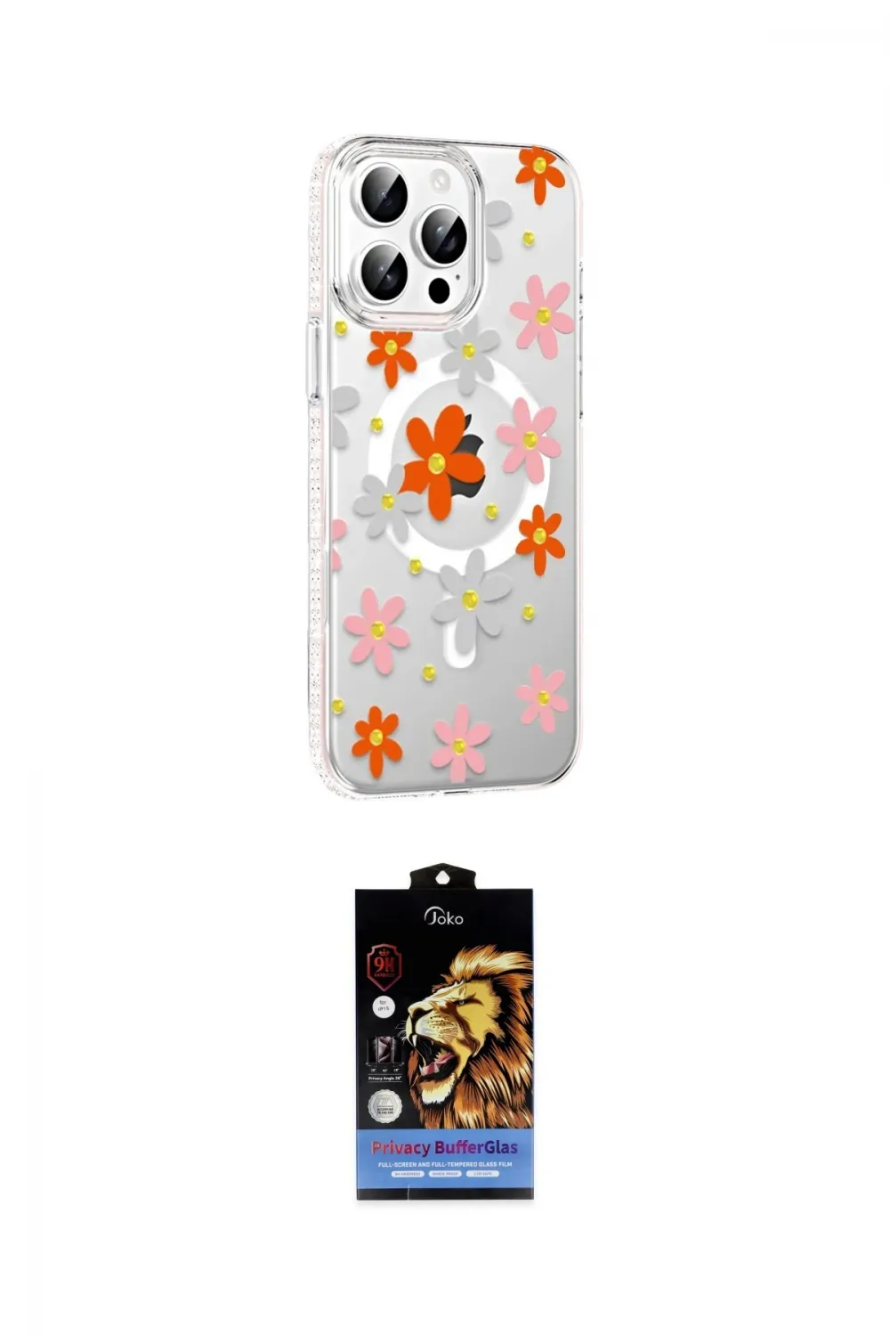 ieg™ iPhone 15 Pro Max Kılıf Yörünge Işık Prime - Siyah Buffer Hayalet Cam Ekran Koruyucu