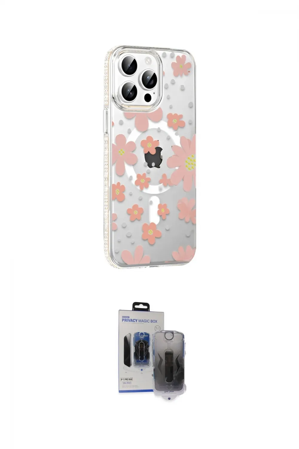ieg™ iPhone 15 Pro Max Kılıf Yörünge Işık Prime - Siyah Vanessa Magic Hayalet Cam