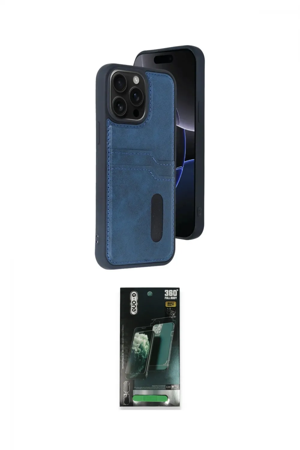 ieg™ iPhone 15 Pro Max Kılıf Yörünge Işık Serisi - Şeffaf 360 Full Body Arka Koruyucu