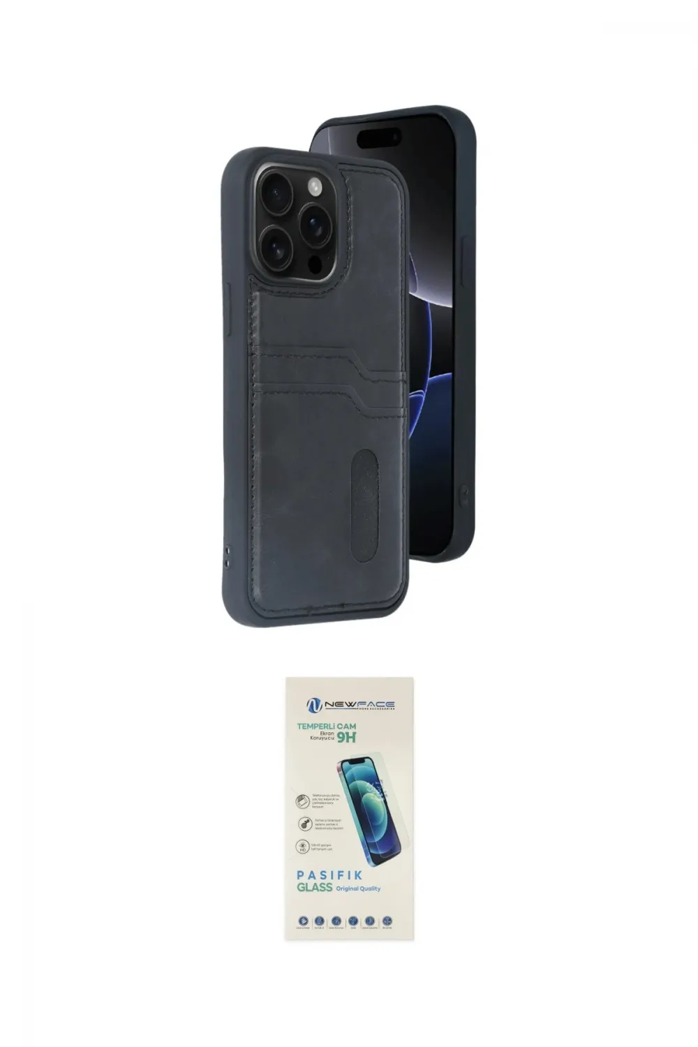 ieg™ iPhone 15 Pro Max Kılıf Yörünge Işık Serisi - Şeffaf Pasifik Cam Ekran Koruyucu