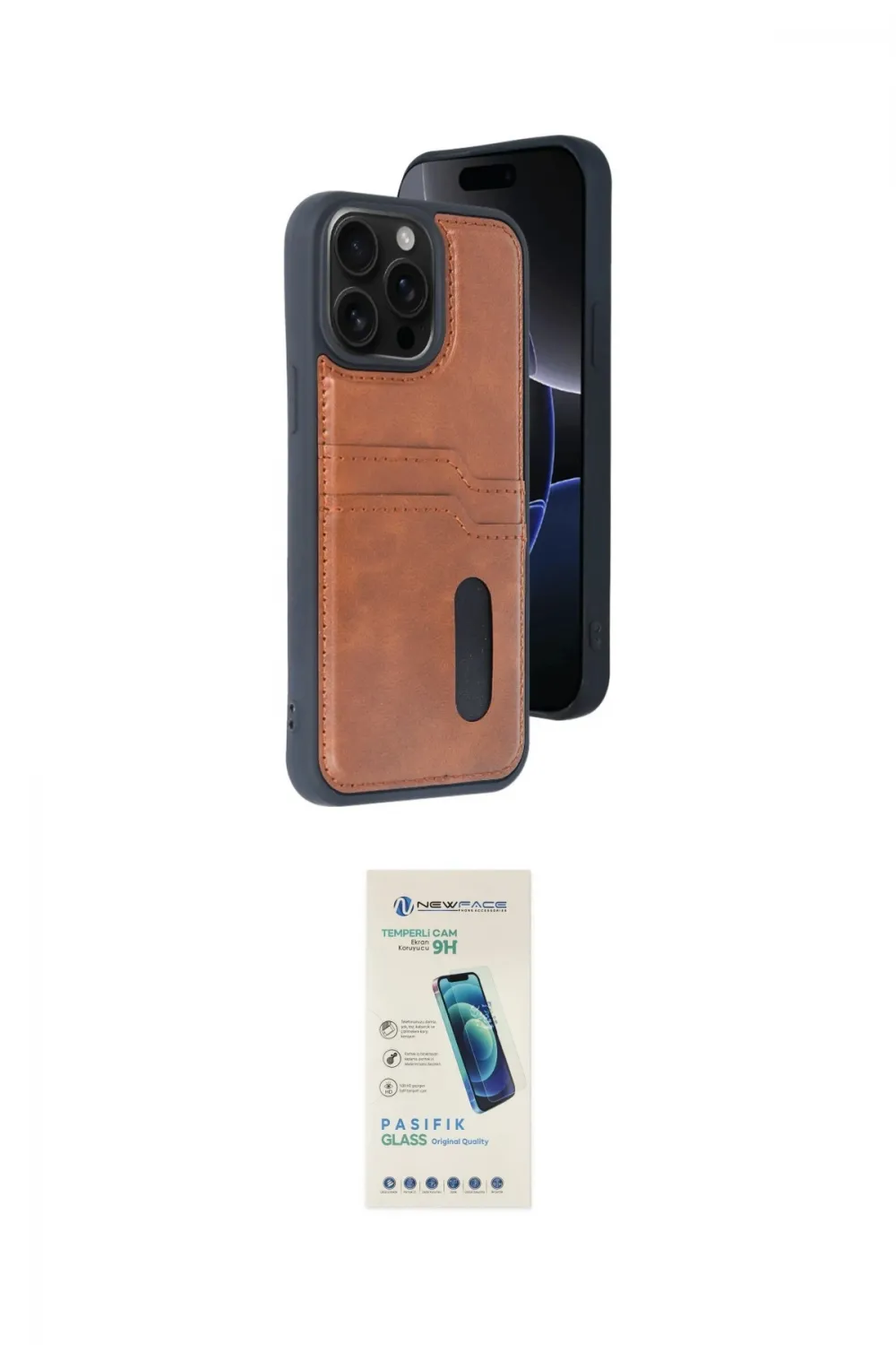 ieg™ iPhone 15 Pro Max Kılıf Yörünge Işık Serisi - Şeffaf Pasifik Cam Ekran Koruyucu