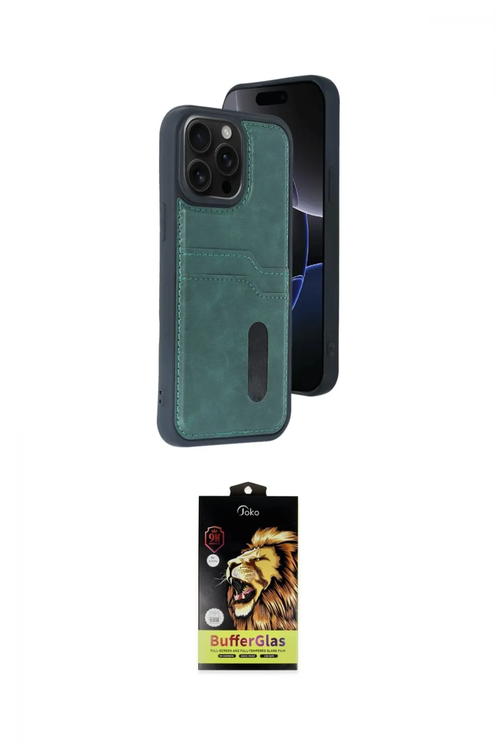 ieg™ iPhone 15 Pro Max Kılıf Yörünge Işık Serisi - Siyah Buffer Cam Ekran Koruyucu