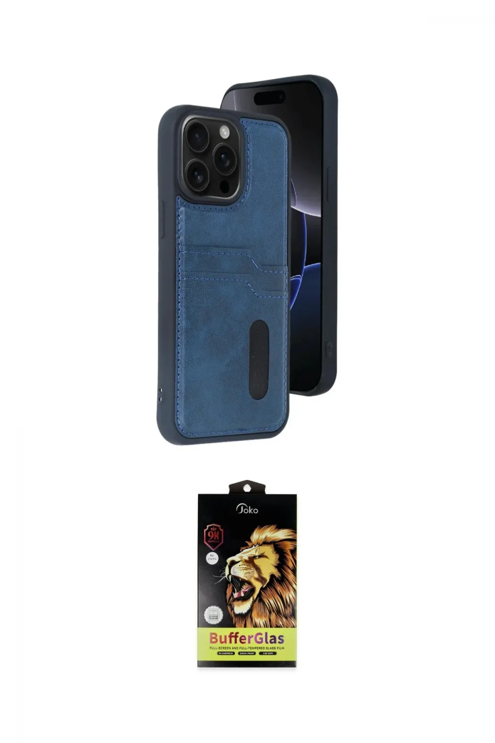 ieg™ iPhone 15 Pro Max Kılıf Yörünge Işık Serisi - Siyah Buffer Cam Ekran Koruyucu