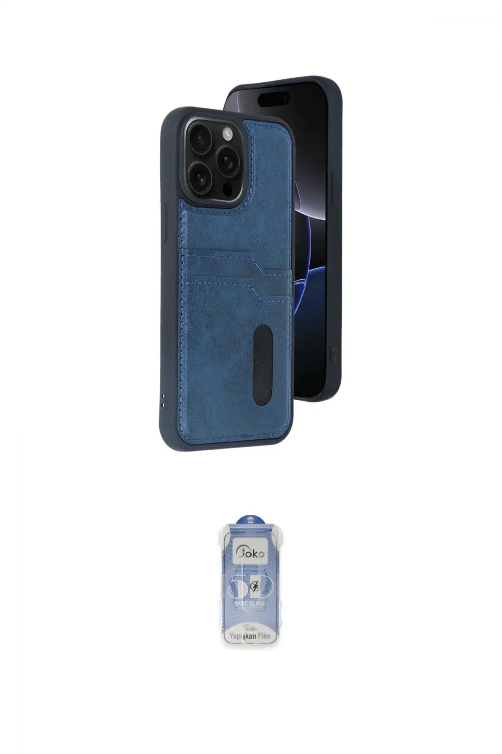 ieg™ iPhone 15 Pro Max Kılıf Yörünge Işık Serisi - Siyah Joko Magic 5D Cam