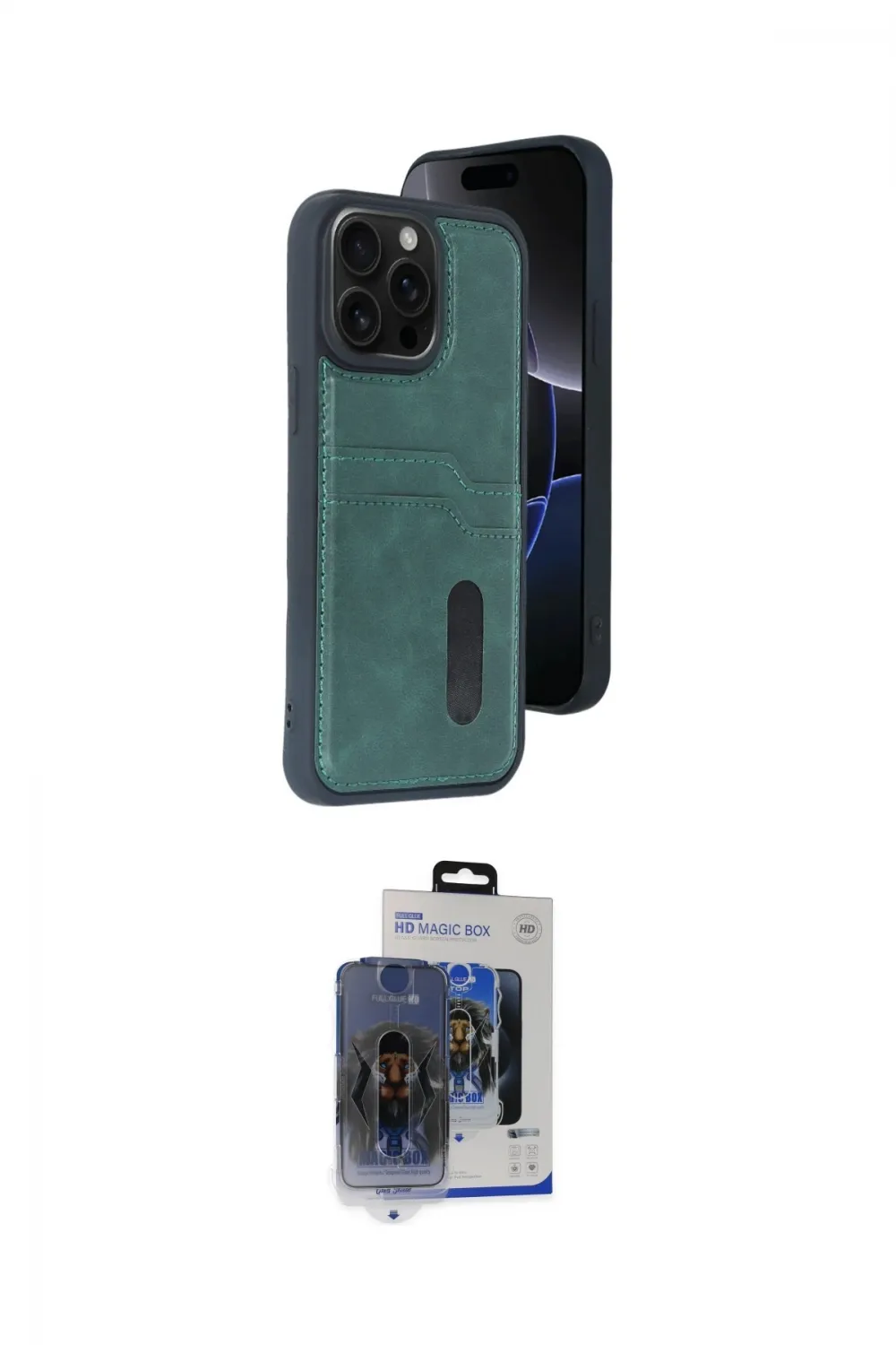 ieg™ iPhone 15 Pro Max Kılıf Yörünge Işık Serisi - Siyah Vanessa Magic Cam