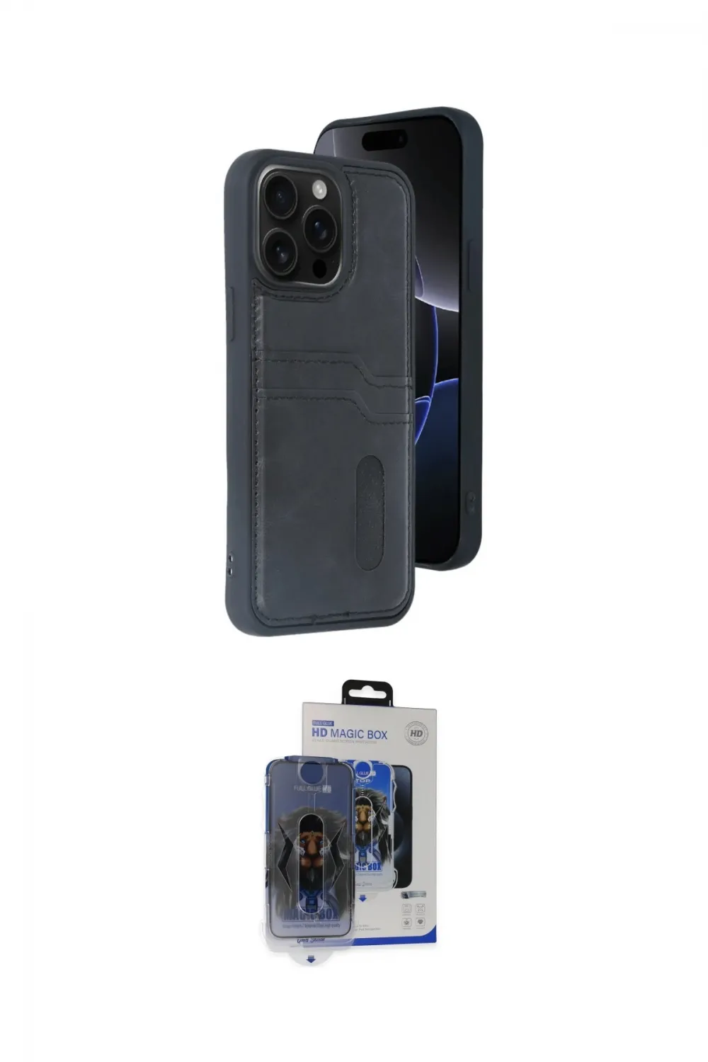 ieg™ iPhone 15 Pro Max Kılıf Yörünge Işık Serisi - Siyah Vanessa Magic Cam