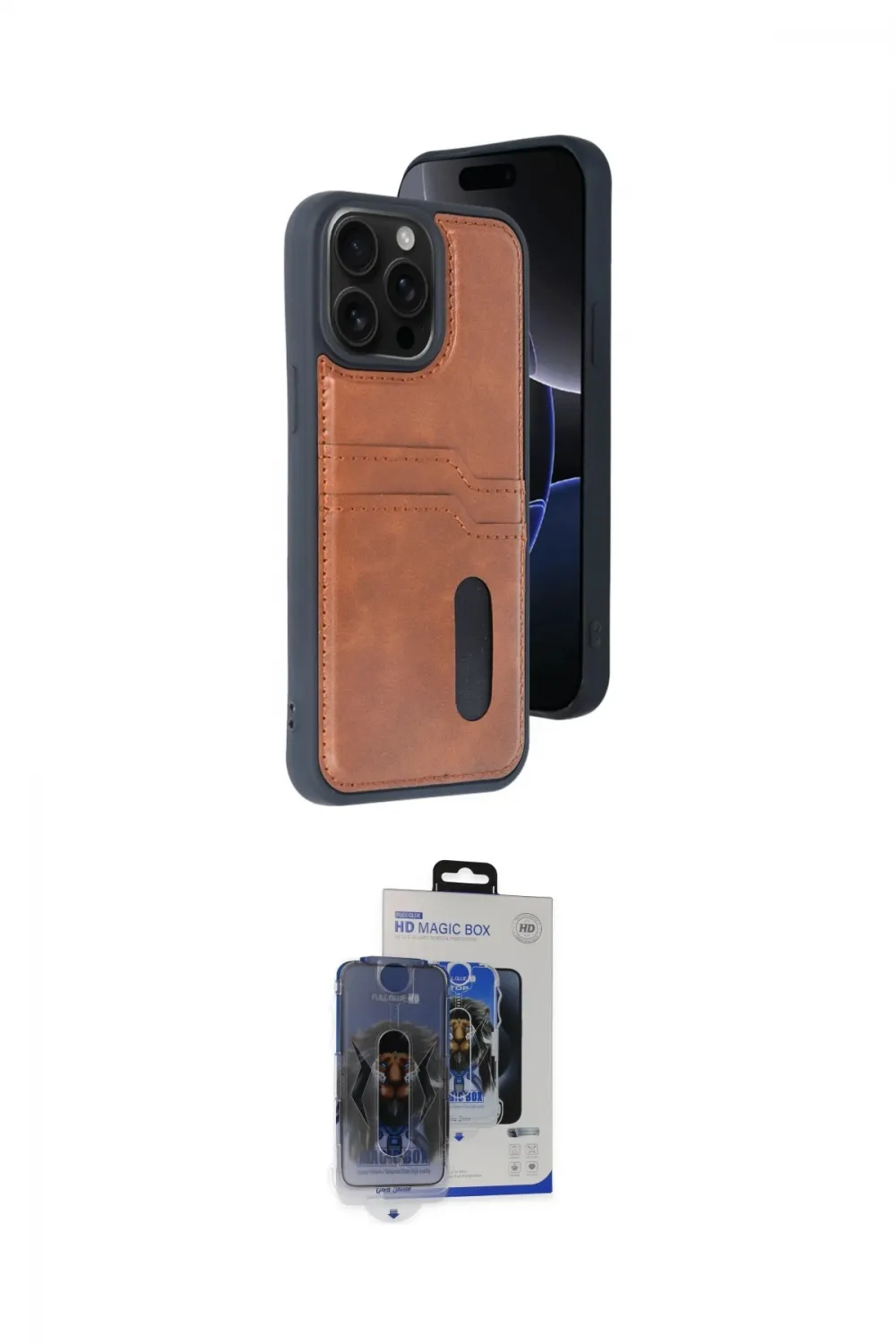 ieg™ iPhone 15 Pro Max Kılıf Yörünge Işık Serisi - Siyah Vanessa Magic Cam