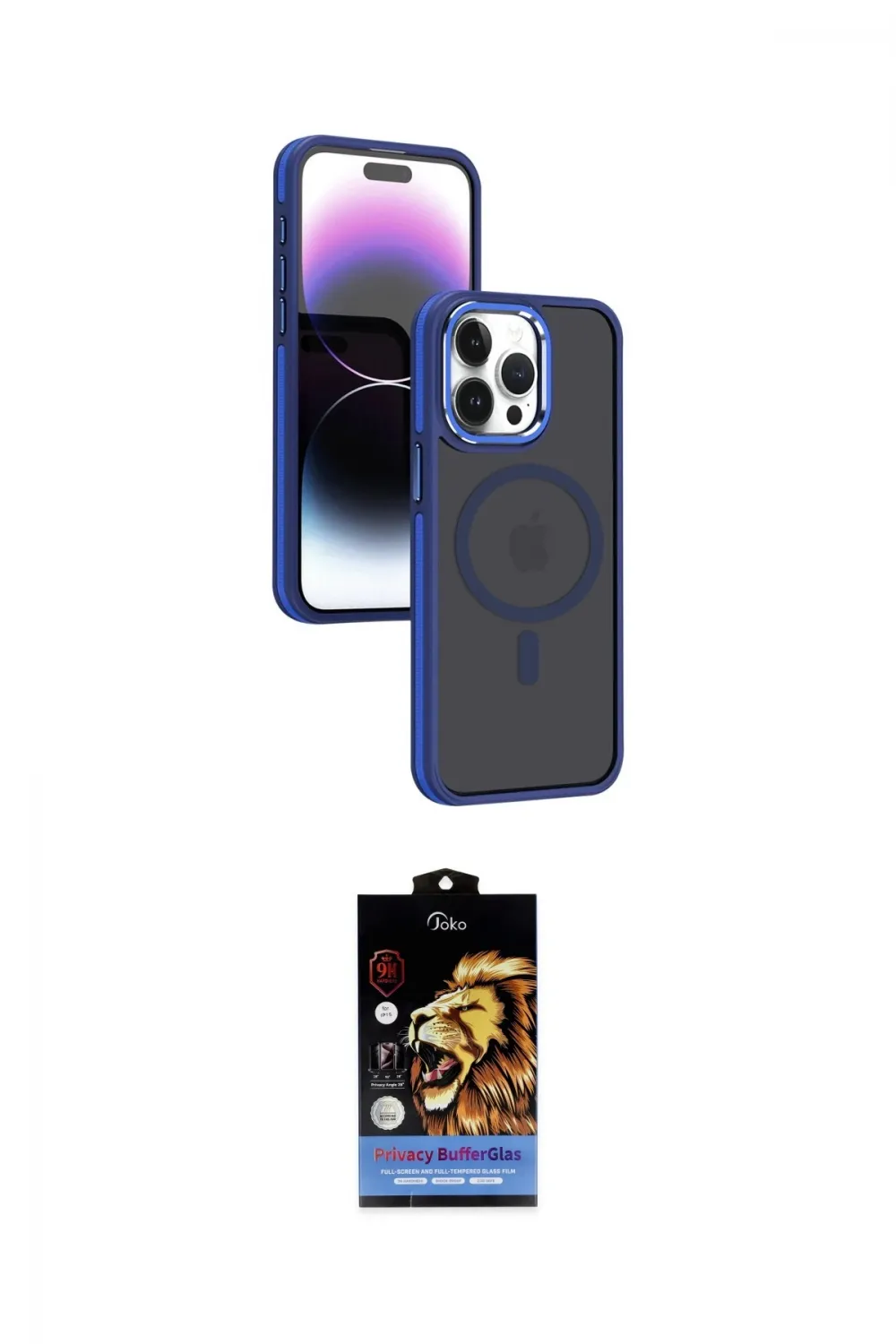 ieg™ iPhone 15 Pro Max Kılıf Yörünge Klasik - Siyah Buffer Hayalet Cam Ekran Koruyucu