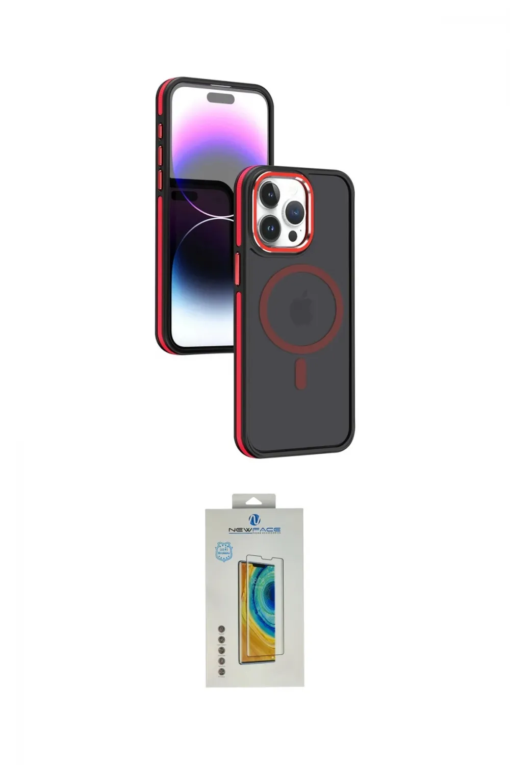 ieg™ iPhone 15 Pro Max Kılıf Yörünge Klasik - Siyah Polymer Nano Ekran Koruyucu