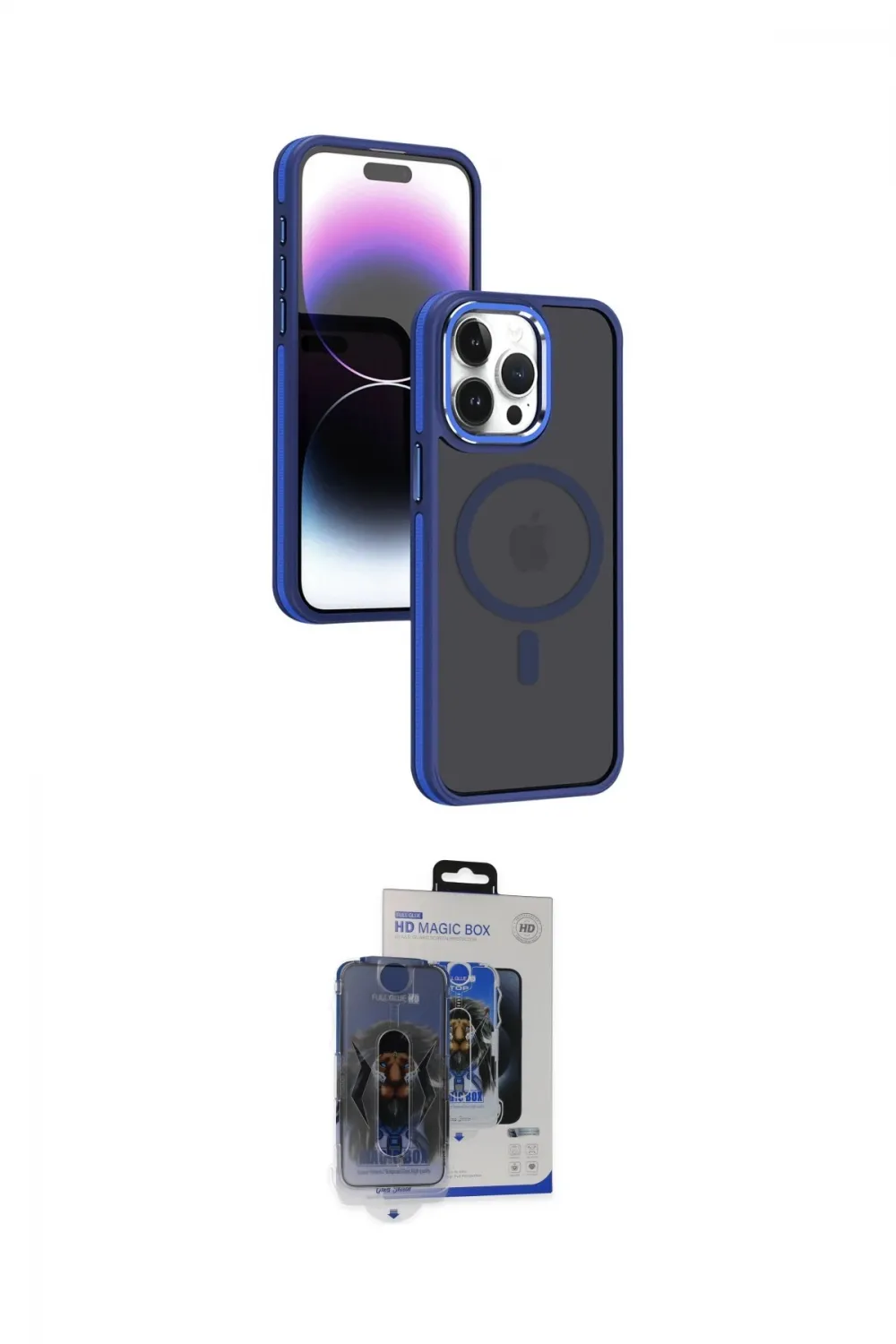 ieg™ iPhone 15 Pro Max Kılıf Yörünge Klasik - Siyah Vanessa Magic Cam
