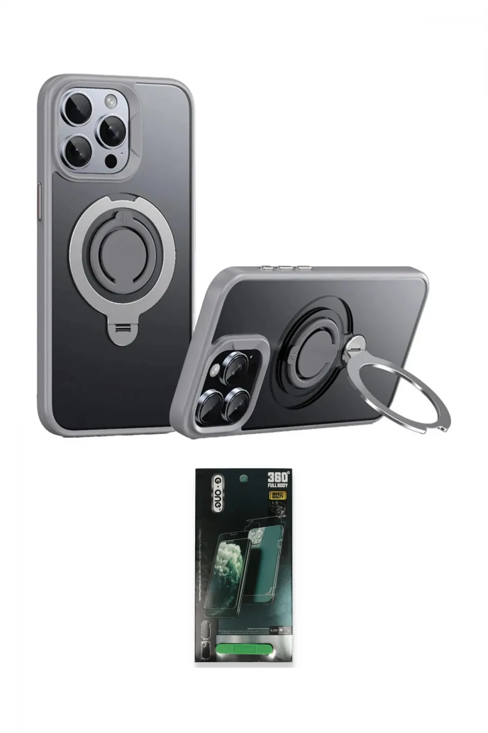ieg™ iPhone 15 Pro Max Kılıf Zirve Çizgi Prime - Şeffaf 360 Full Body Arka Koruyucu