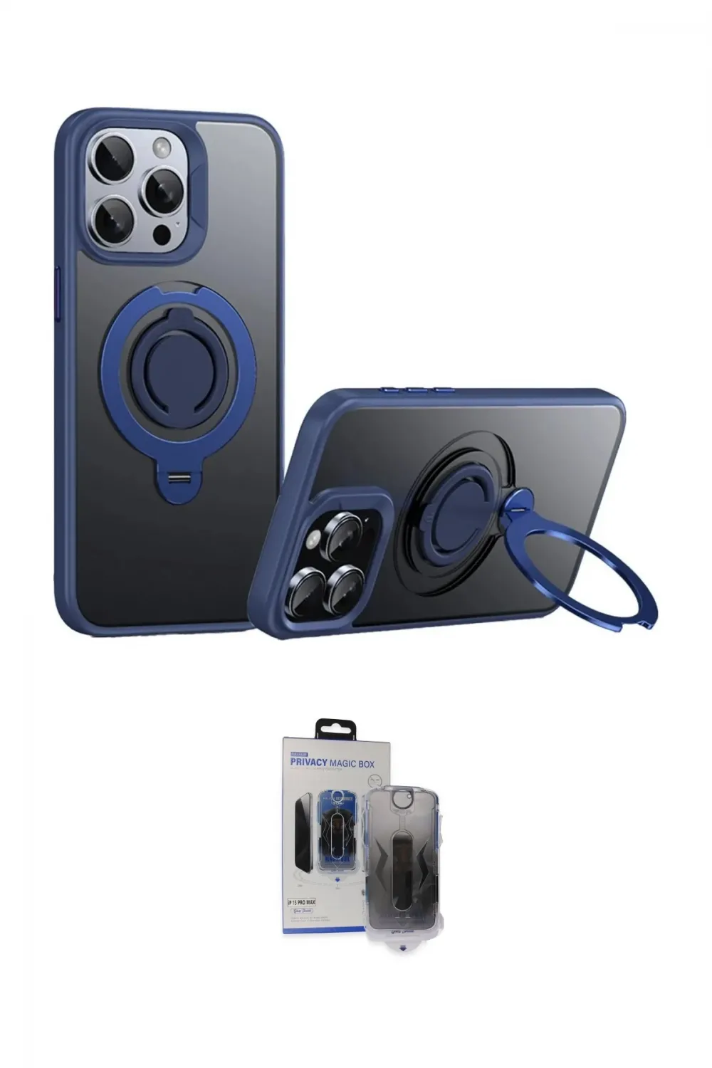 ieg™ iPhone 15 Pro Max Kılıf Zirve Çizgi Prime - Siyah Vanessa Magic Hayalet Cam