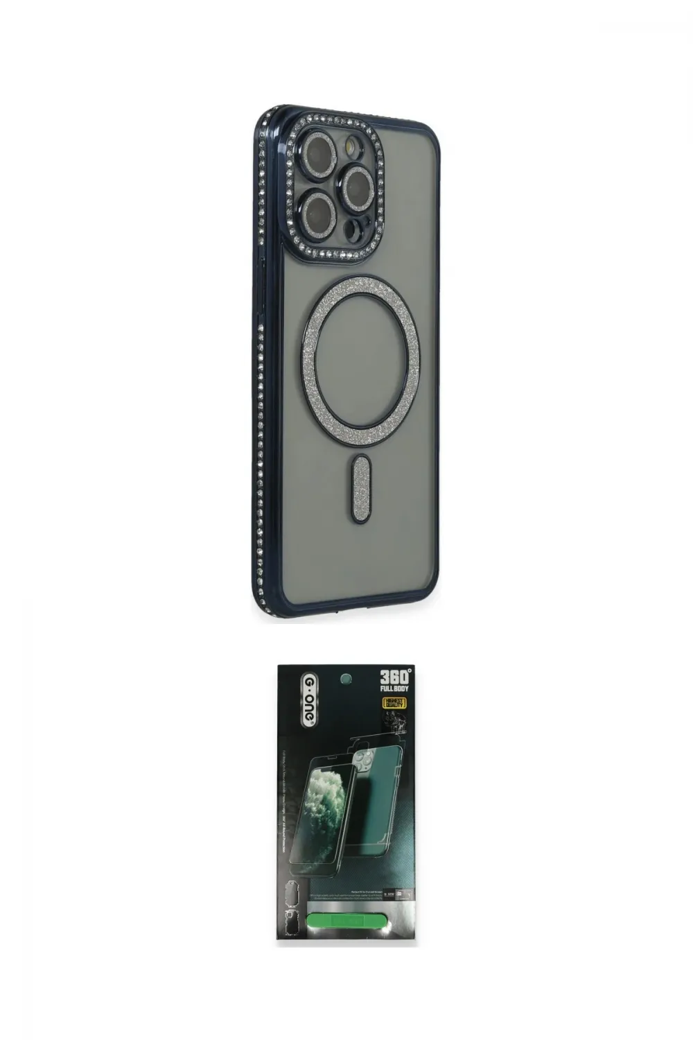 ieg™ iPhone 15 Pro Max Kılıf Zirve Doku Prime - Siyah 360 Mat Full Body Arka Koruyucu