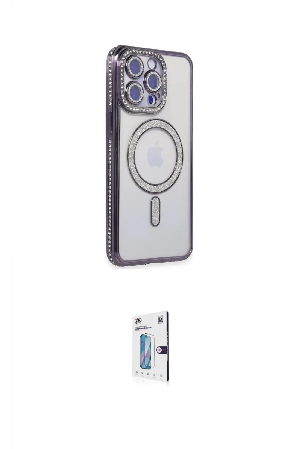 ieg™ iPhone 15 Pro Max Kılıf Zirve Doku Prime - Siyah Bilvis 0.18mm Plus Cam Ekran Koruyucu