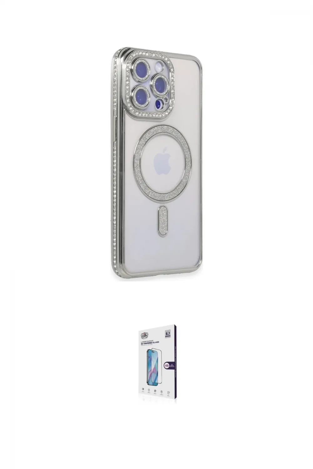 ieg™ iPhone 15 Pro Max Kılıf Zirve Doku Prime - Siyah Bilvis 0.18mm Plus Cam Ekran Koruyucu