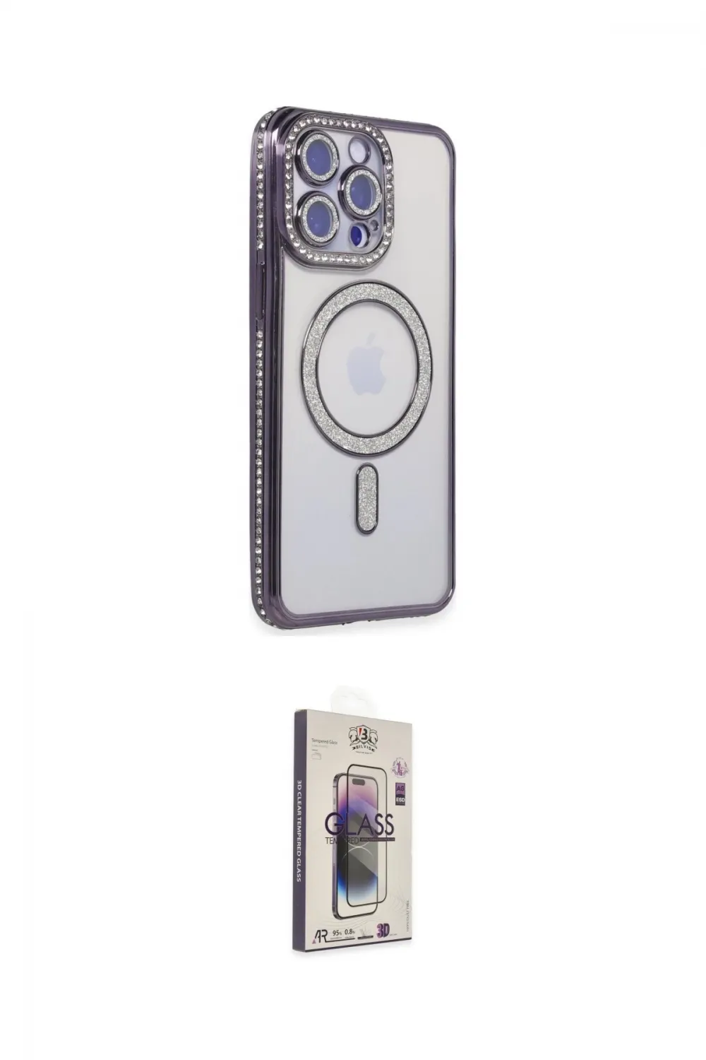 ieg™ iPhone 15 Pro Max Kılıf Zirve Doku Prime - Siyah Bilvis 3D Cam Ekran Koruyucu