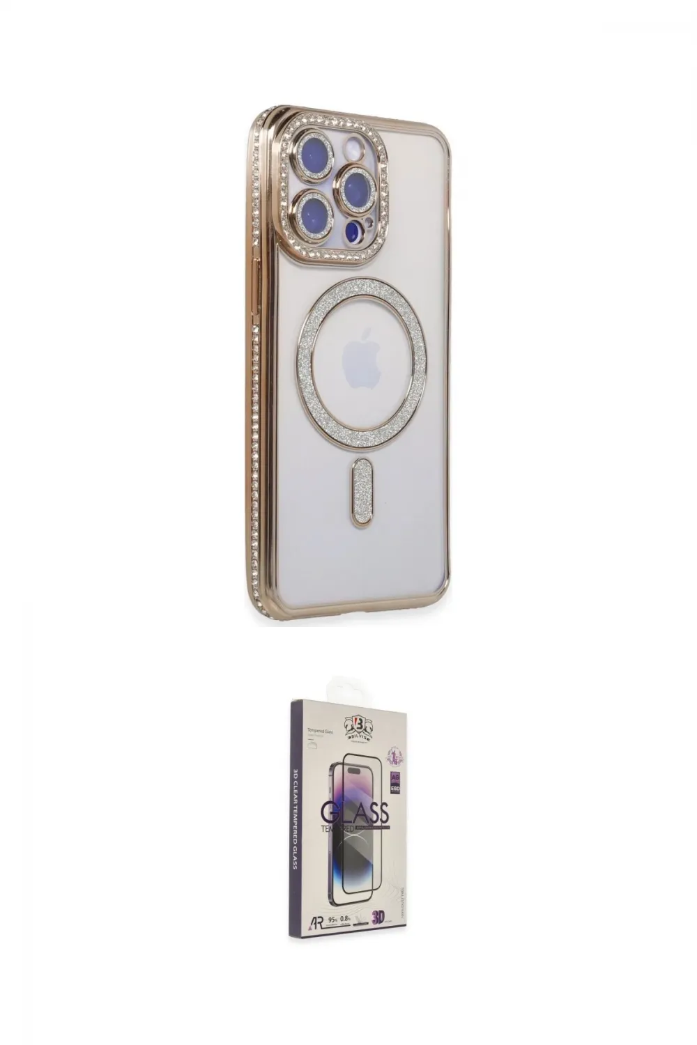 ieg™ iPhone 15 Pro Max Kılıf Zirve Doku Prime - Siyah Bilvis 3D Cam Ekran Koruyucu
