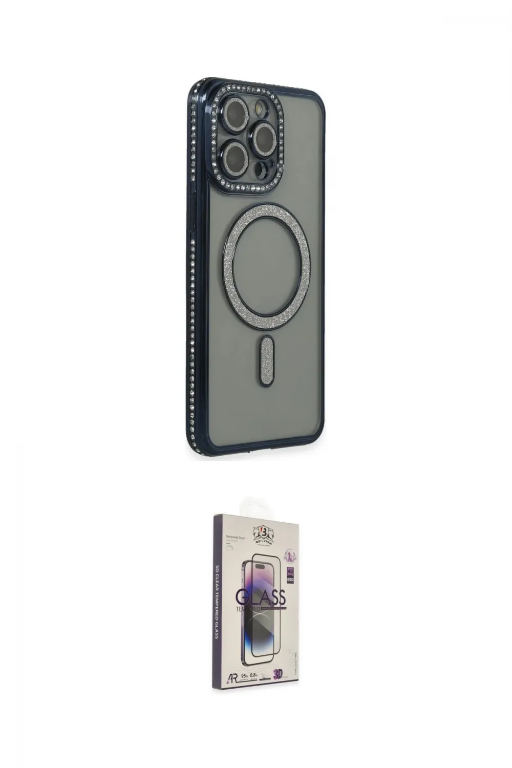 ieg™ iPhone 15 Pro Max Kılıf Zirve Doku Prime - Siyah Bilvis 3D Cam Ekran Koruyucu