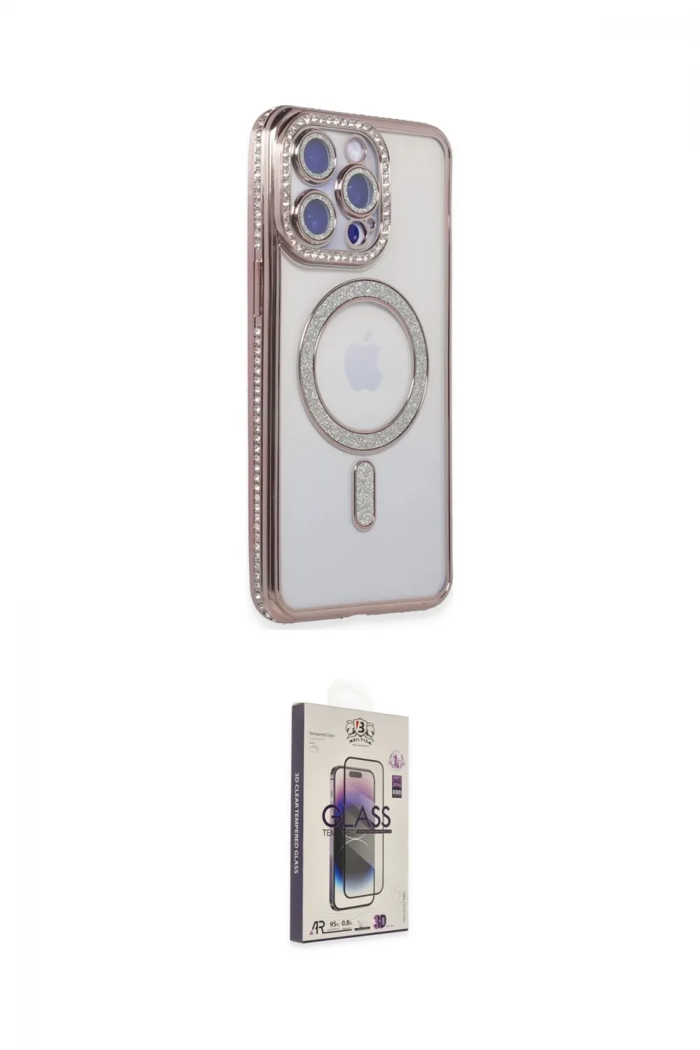 ieg™ iPhone 15 Pro Max Kılıf Zirve Doku Prime - Siyah Bilvis 3D Cam Ekran Koruyucu