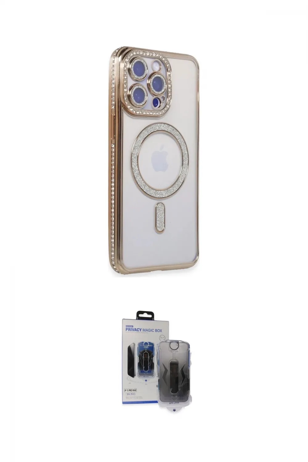 ieg™ iPhone 15 Pro Max Kılıf Zirve Doku Prime - Siyah Vanessa Magic Hayalet Cam