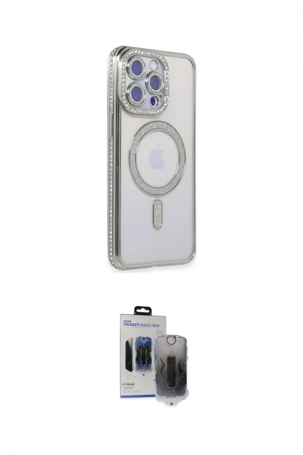 ieg™ iPhone 15 Pro Max Kılıf Zirve Doku Prime - Siyah Vanessa Magic Hayalet Cam
