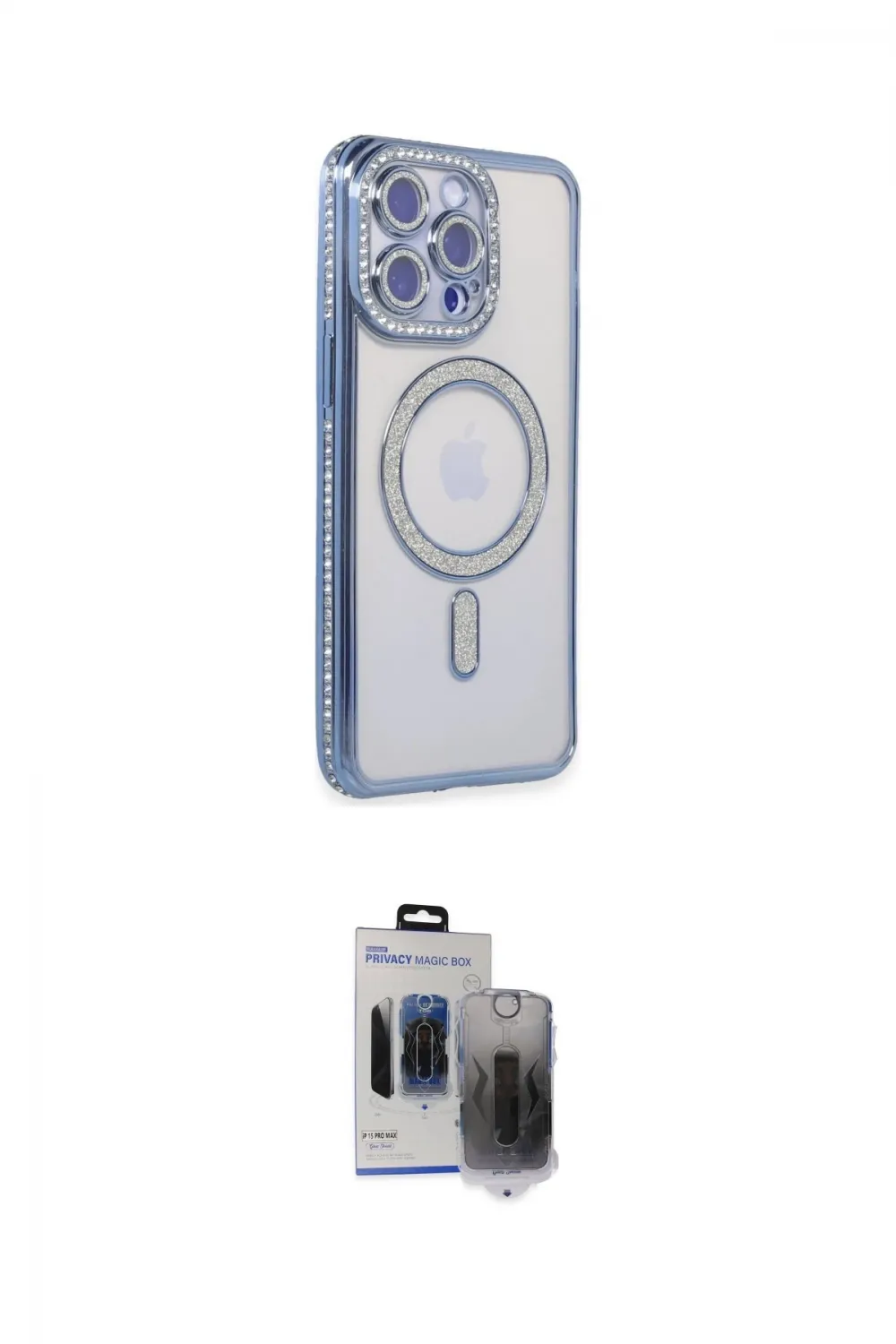 ieg™ iPhone 15 Pro Max Kılıf Zirve Doku Prime - Siyah Vanessa Magic Hayalet Cam