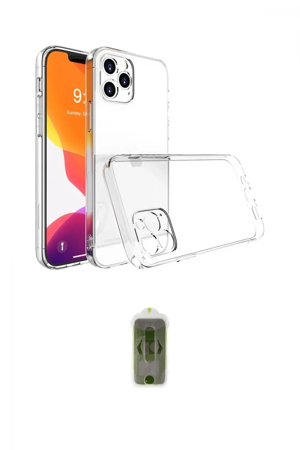 ieg™ iPhone 15 Pro Max Kılıf Zirve Doku - Siyah Joko Magic 5D Hayalet Cam