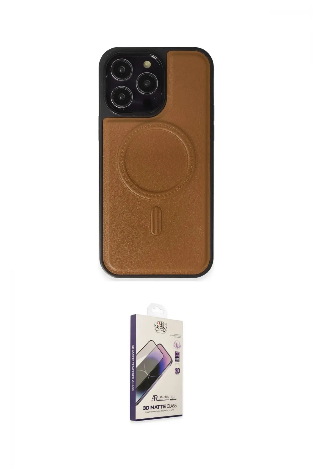 ieg™ iPhone 15 Pro Max Kılıf Zirve Işık Serisi - Siyah Bilvis 3D Mat Cam Ekran Koruyucu