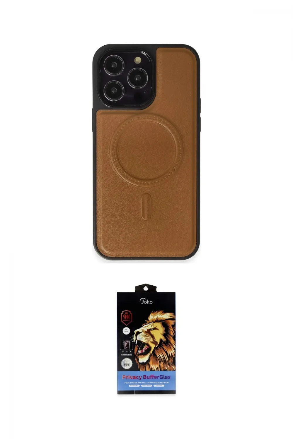 ieg™ iPhone 15 Pro Max Kılıf Zirve Işık Serisi - Siyah Buffer Hayalet Cam Ekran Koruyucu