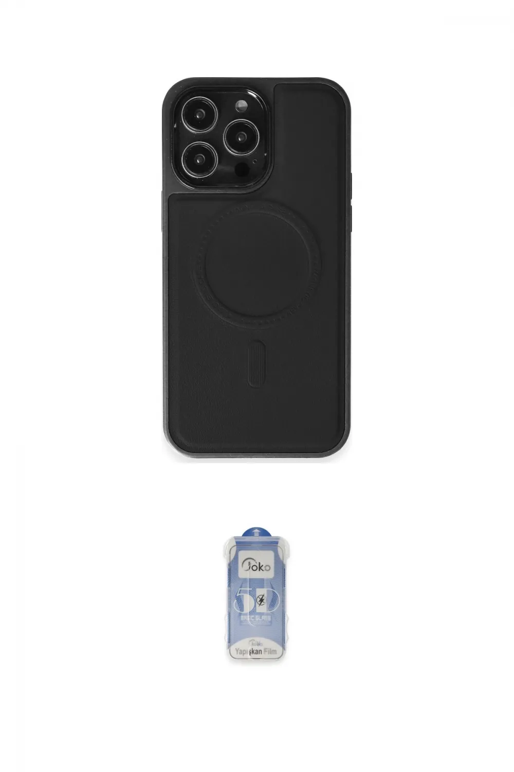ieg™ iPhone 15 Pro Max Kılıf Zirve Işık Serisi - Siyah Joko Magic 5D Cam
