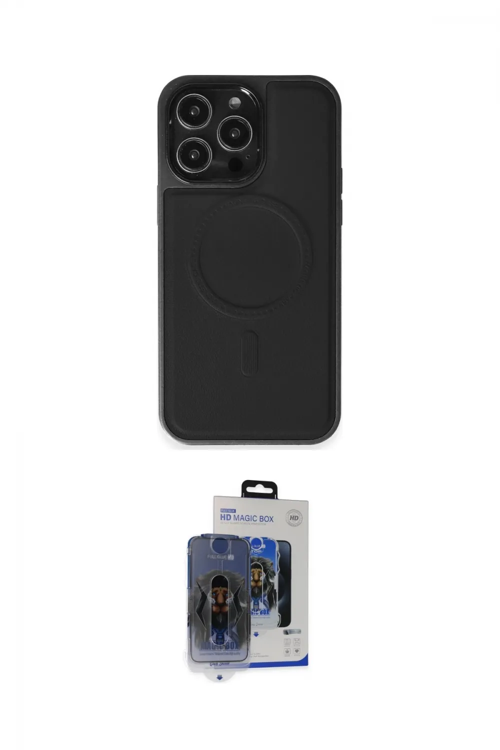 ieg™ iPhone 15 Pro Max Kılıf Zirve Işık Serisi - Siyah Vanessa Magic Cam