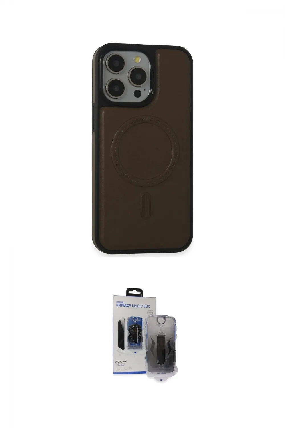 ieg™ iPhone 15 Pro Max Kılıf Zirve Işık Serisi - Siyah Vanessa Magic Hayalet Cam