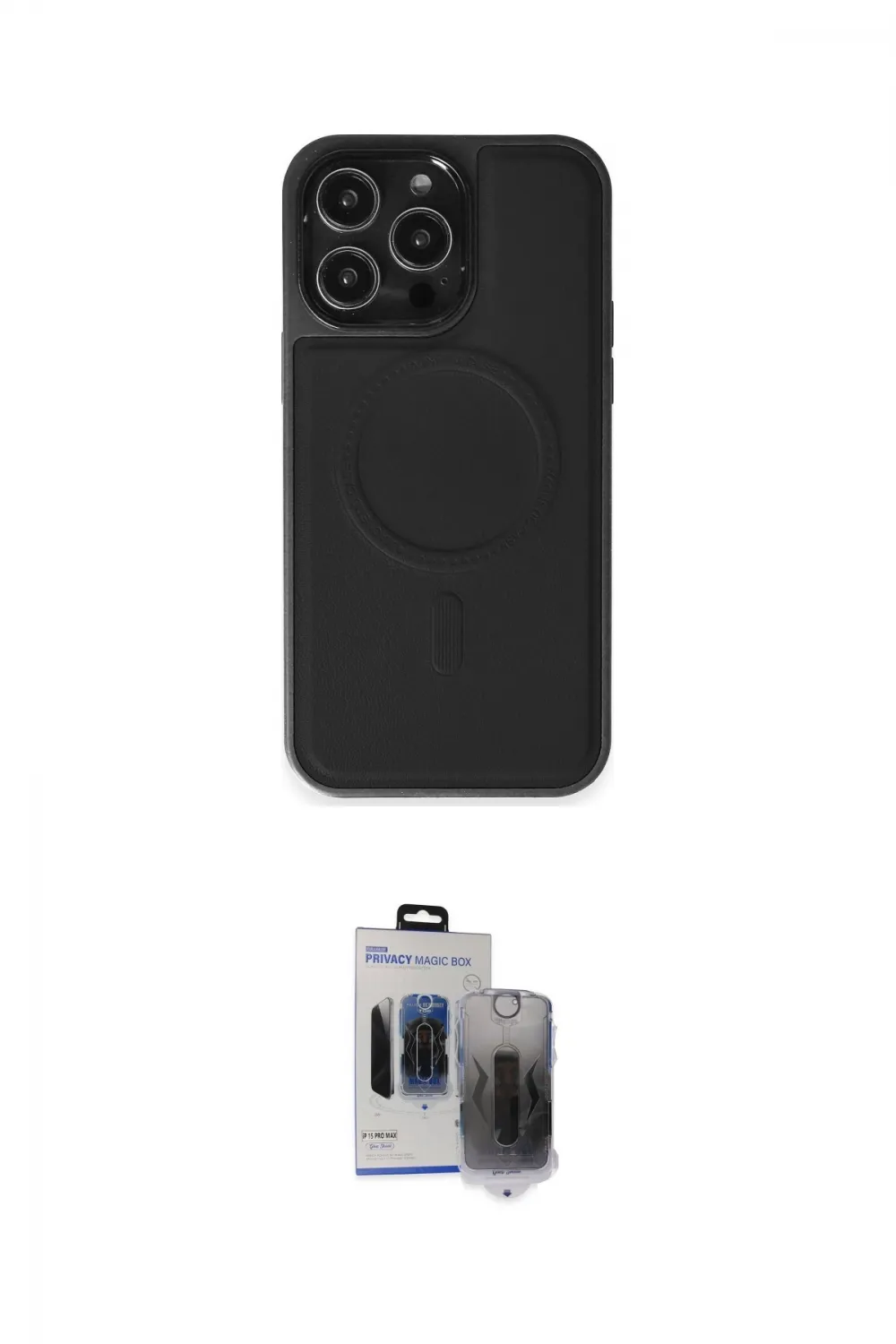 ieg™ iPhone 15 Pro Max Kılıf Zirve Işık Serisi - Siyah Vanessa Magic Hayalet Cam