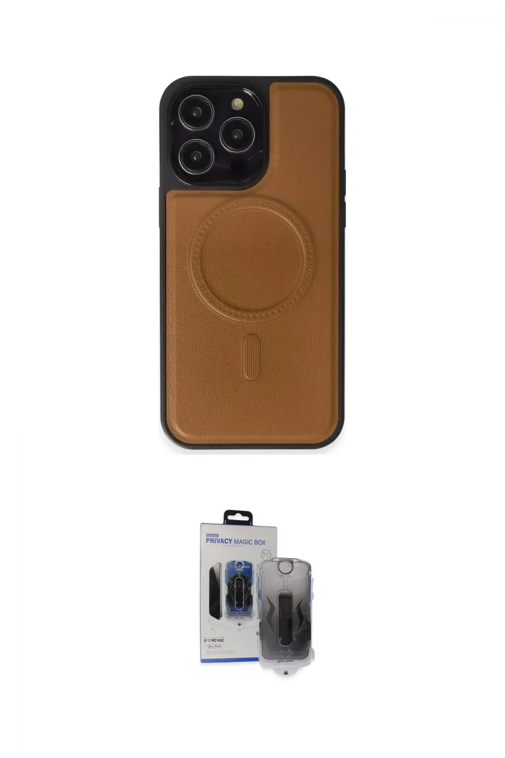 ieg™ iPhone 15 Pro Max Kılıf Zirve Işık Serisi - Siyah Vanessa Magic Hayalet Cam
