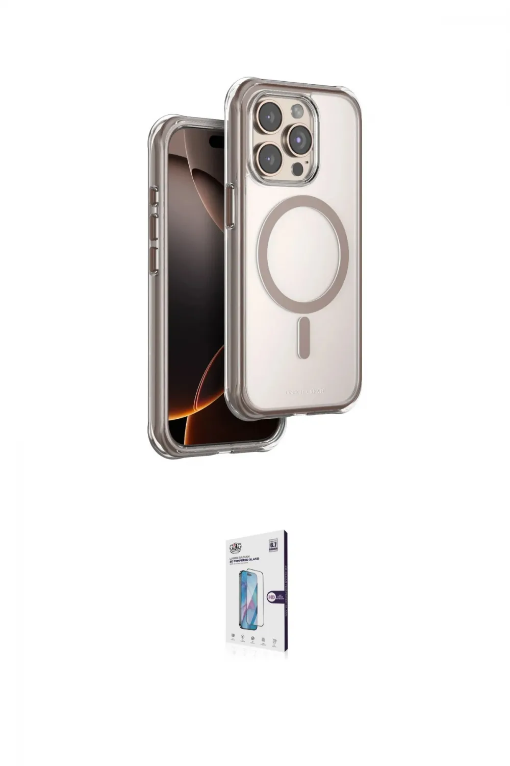 ieg™ iPhone 15 Pro Max Kılıf Zirve Klasik Prime - Siyah Bilvis 0.18mm Plus Cam Ekran Koruyucu