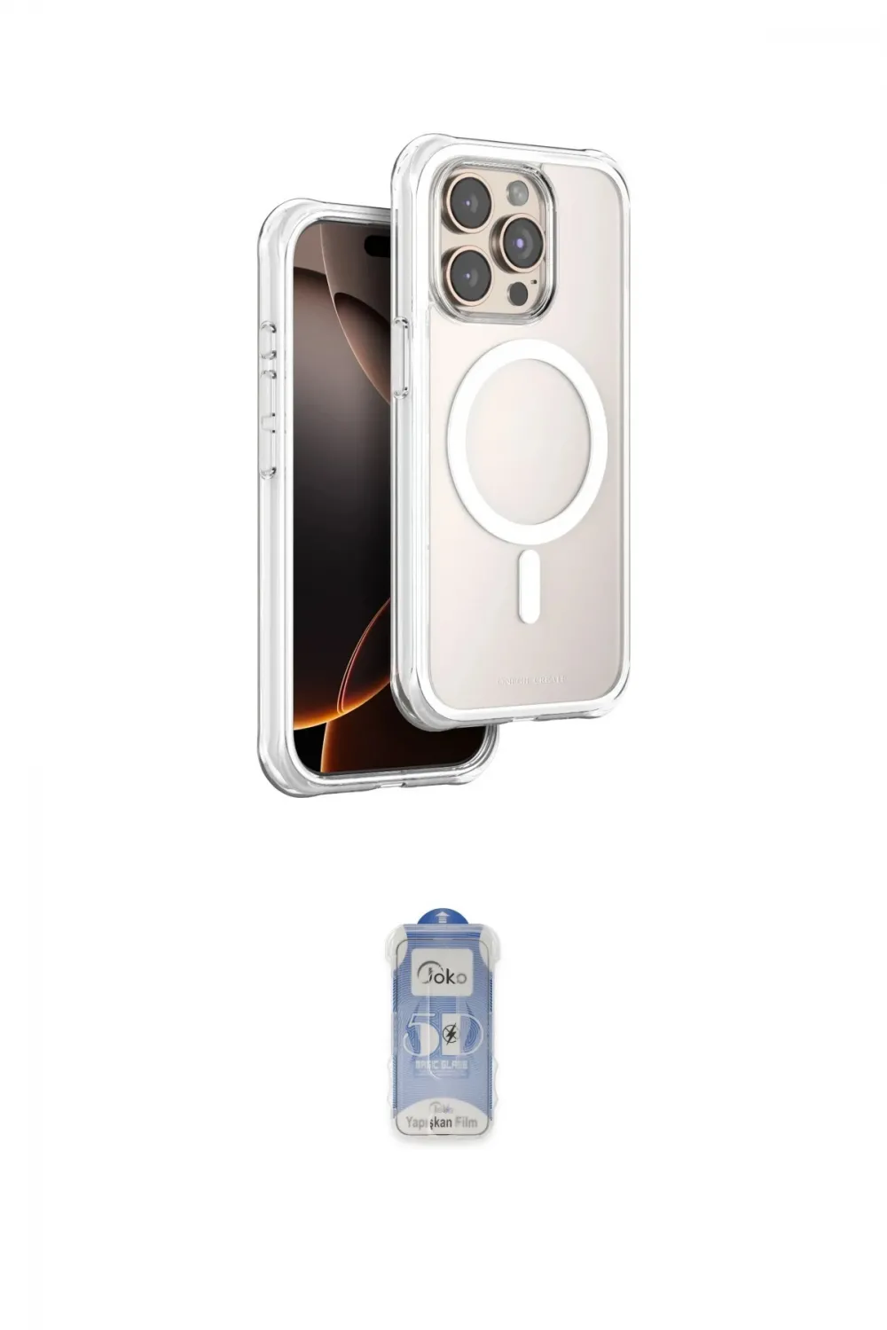 ieg™ iPhone 15 Pro Max Kılıf Zirve Klasik Prime - Siyah Joko Magic 5D Cam