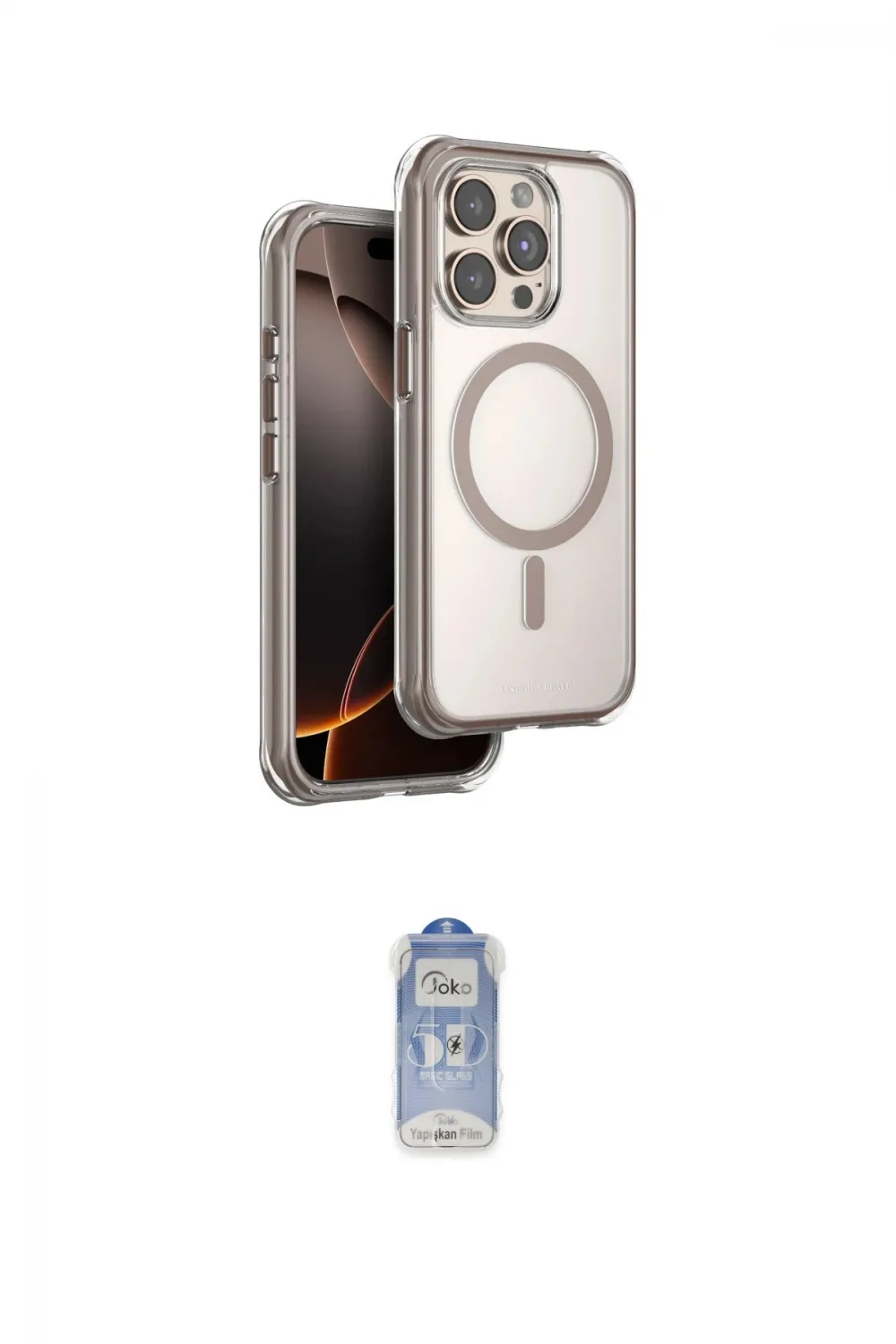 ieg™ iPhone 15 Pro Max Kılıf Zirve Klasik Prime - Siyah Joko Magic 5D Cam
