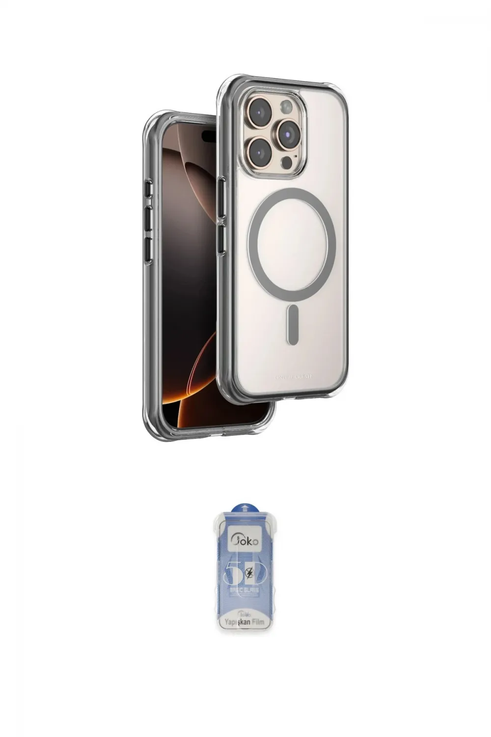 ieg™ iPhone 15 Pro Max Kılıf Zirve Klasik Prime - Siyah Joko Magic 5D Cam