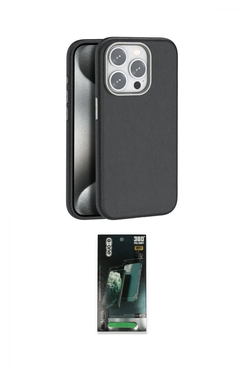 ieg™ iPhone 15 Pro Max Kılıf Zirve Modern Prime - Şeffaf 360 Full Body Arka Koruyucu