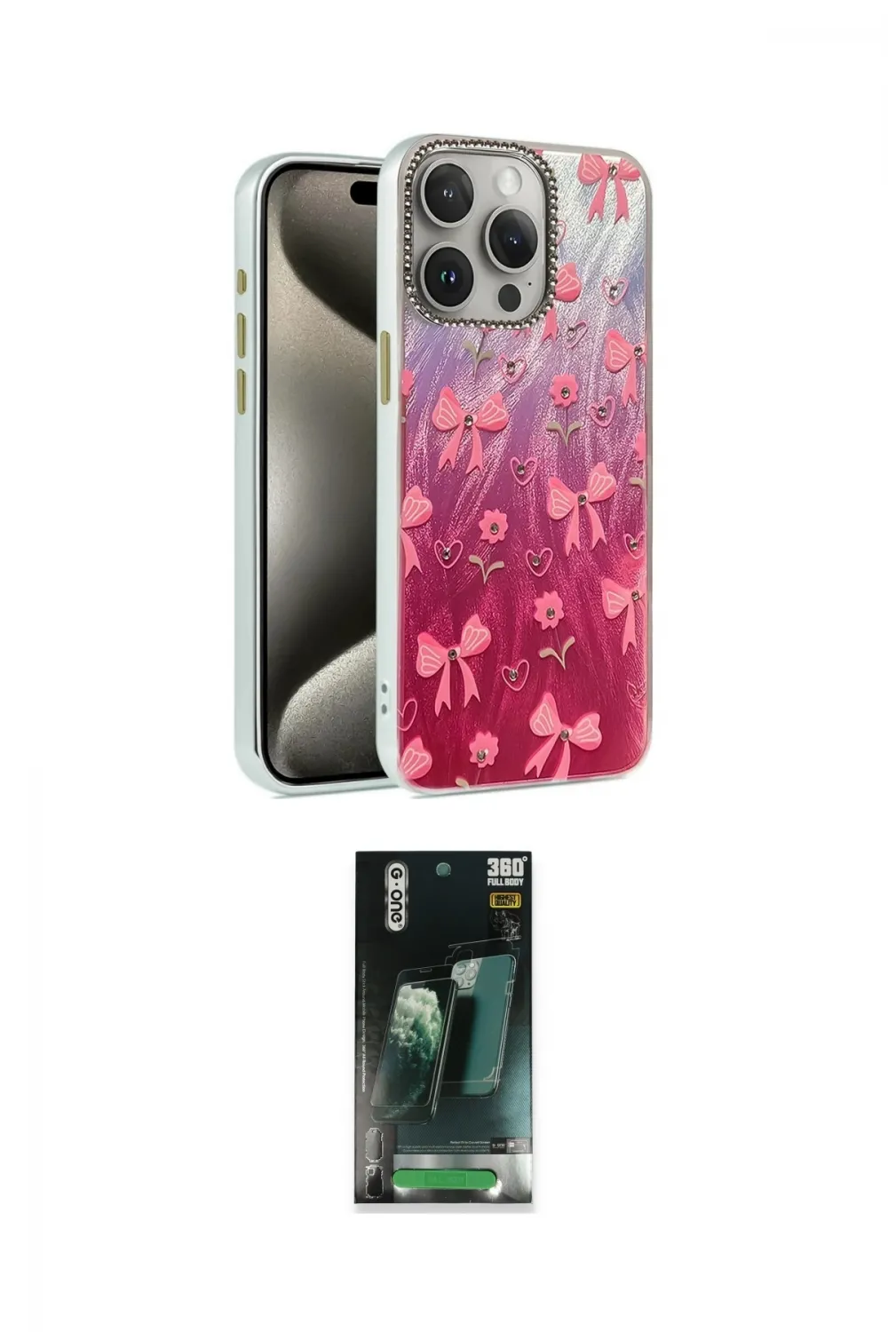 ieg™ iPhone 15 Pro Max Kılıf Zirve Modern Prime - Şeffaf 360 Full Body Arka Koruyucu