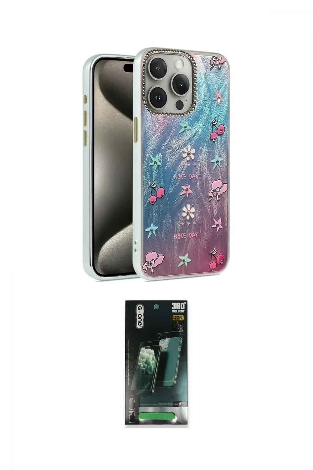ieg™ iPhone 15 Pro Max Kılıf Zirve Modern Prime - Şeffaf 360 Full Body Arka Koruyucu