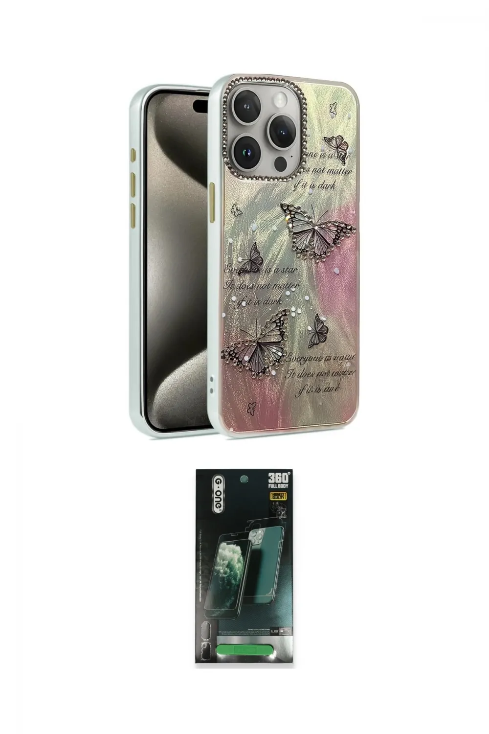 ieg™ iPhone 15 Pro Max Kılıf Zirve Modern Prime - Şeffaf 360 Full Body Arka Koruyucu