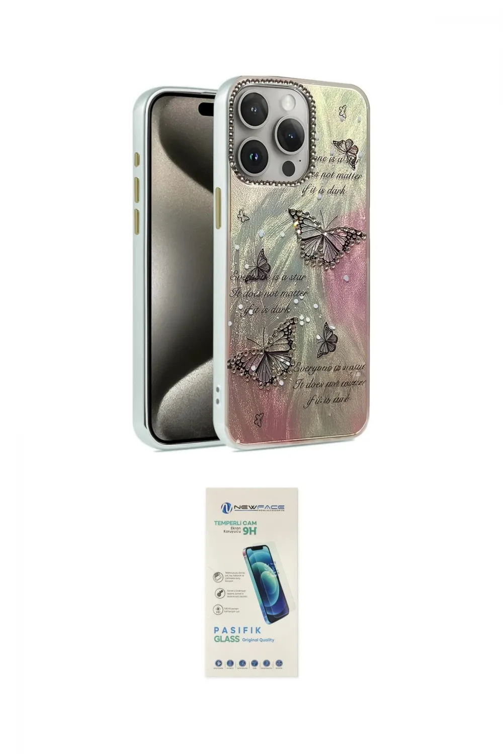 ieg™ iPhone 15 Pro Max Kılıf Zirve Modern Prime - Şeffaf Pasifik Cam Ekran Koruyucu